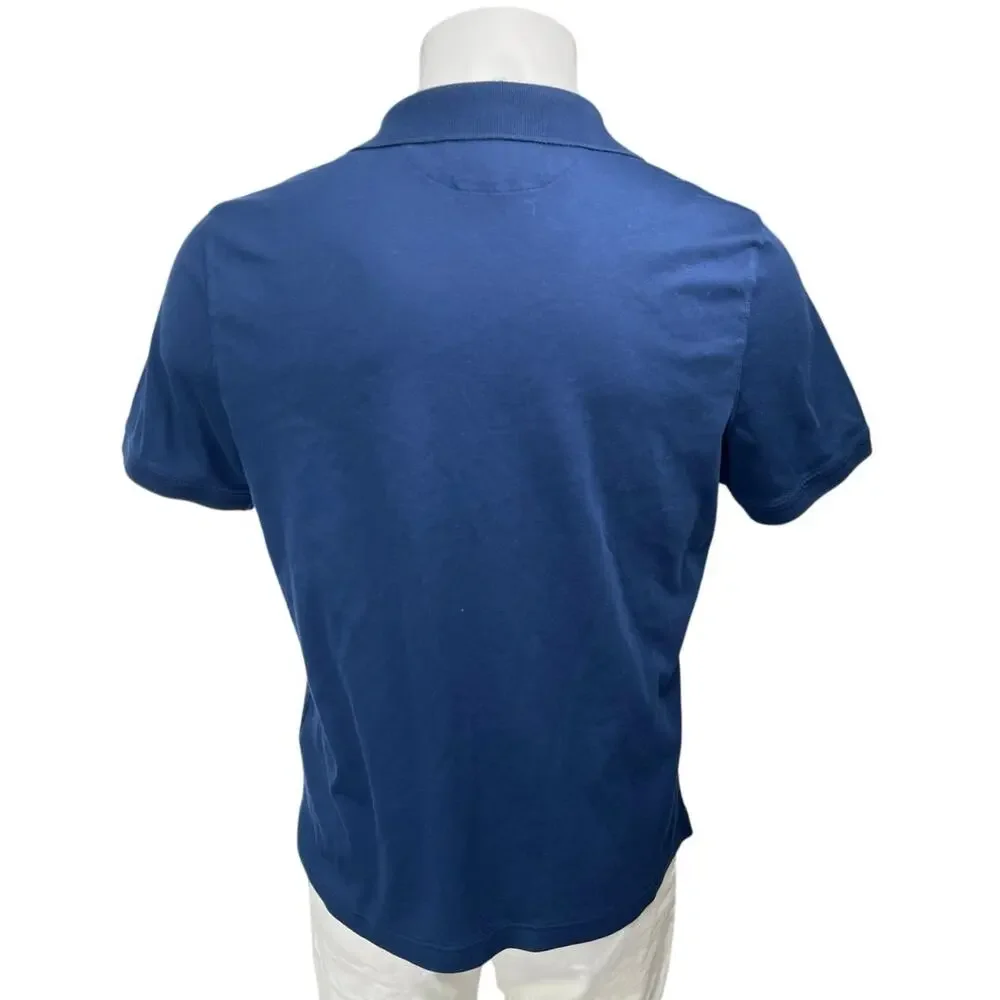Banana Republic Luxury Touch Men's Blue Short Sleeve Collar Polo Shirt Top Sz L